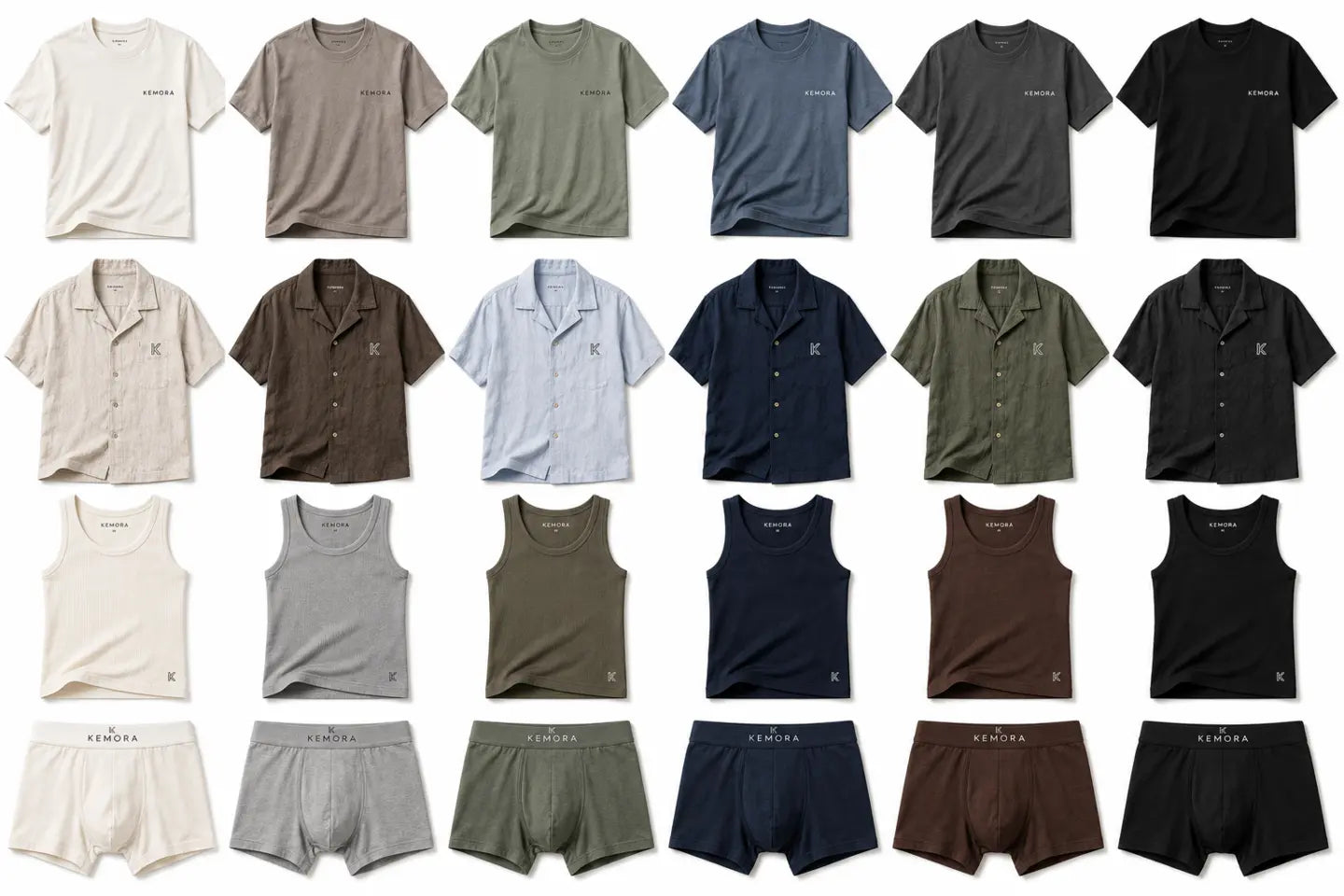 KEMORA essentials in a range of colours