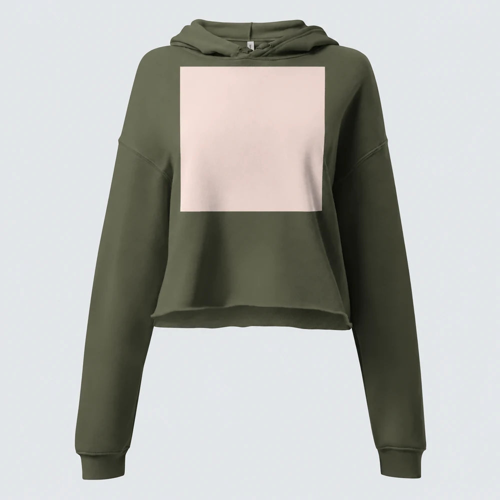 Crop Hoodie 02 in Military Green